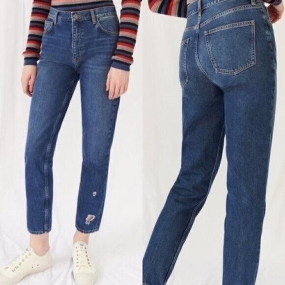 NEW Anthropologie M.i.H Blue High Rise Cropped Jeans Size 29 - Picture 9 of 10